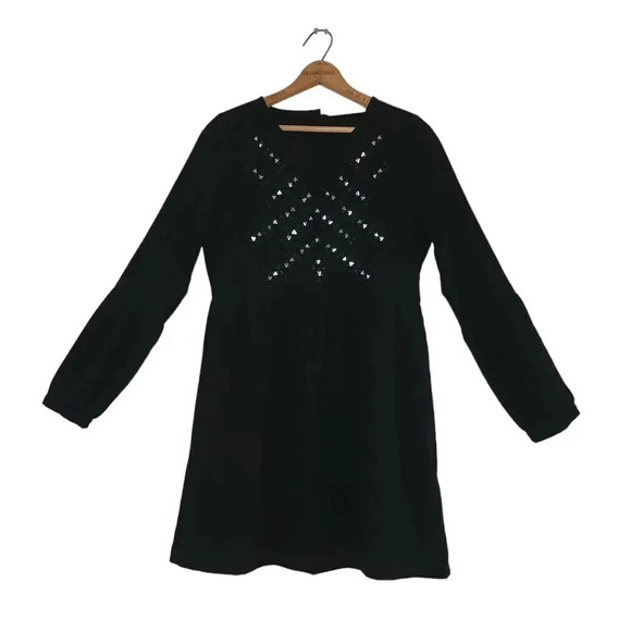 New Twelfth Street By Cynthia Vincent Shift Dress Small Black Embroidered - Picture 4 of 11